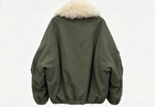 Clophilos Women's Army Green Fluffy Shearling Collar Zip-up Jacket - Oversized Winter Parka
