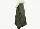 Clophilos Women's Army Green Fluffy Shearling Collar Zip-up Jacket - Oversized Winter Parka