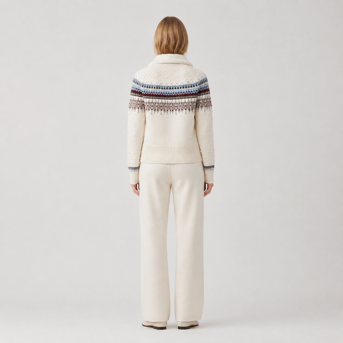 Merino Wool Women's Zip-up Knit Sweater