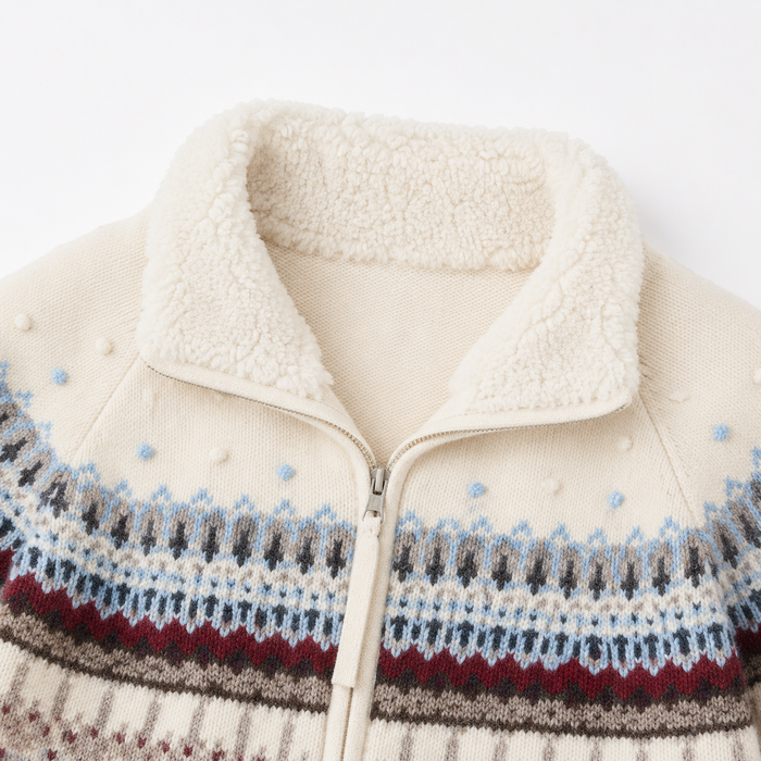 Merino Wool Women's Zip-up Knit Sweater