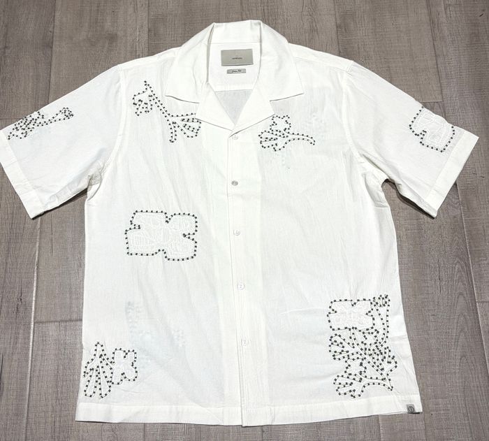 Mens shirts embroidery sand washed