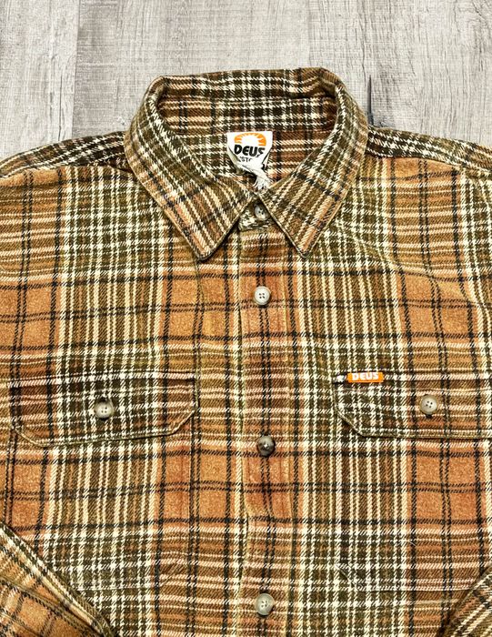 Mens heavy flannel shirt DMF245565 acid wash