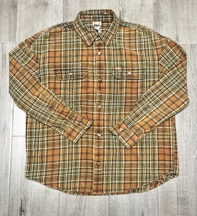 Mens heavy flannel shirt DMF245565 acid wash