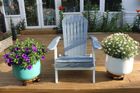 Folding Adirondack Chair 2 Tones Grey - White