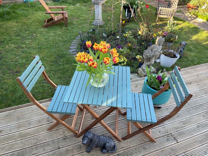 Bistro Set Green - Natural Colour