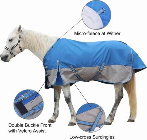 1200 Denier Rip-Stop Turnout Rain Sheet Lightweight Waterproof Breathable Horse Blanket (No Fill)