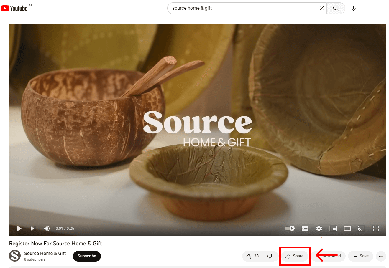 Share YouTube Video