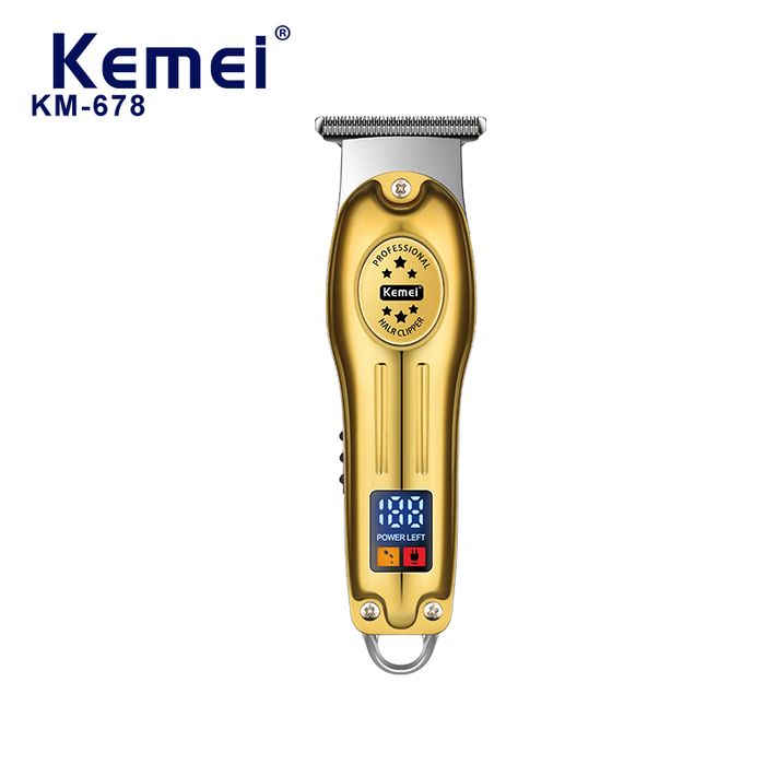 USB Charging Clipper Hair Nose Trimmer Kemei km-678 Top Quality LCD Digital Display Hair Cut Machine