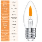 HEWA-Tech E14 Candle Bulb 1000K Warm White 2W Flicker Flame Light Bulb Two Light Modes Christmas Chandelier Flickering Light Bulbs Crystal Clear Candle Bulb for E14 Candelabra Base