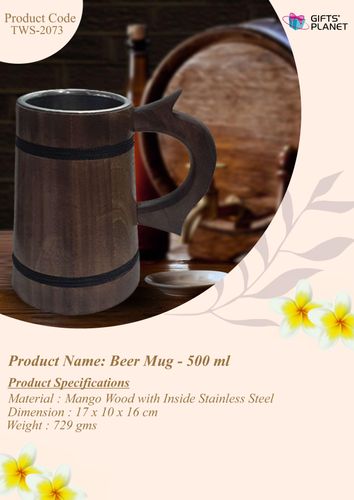 Wooden Handcraft Beer Mug