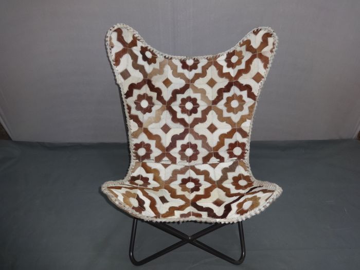Hairon Leather PATCHWORK BUTTERFLY CHAIR