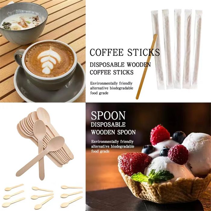 Disposable wooden coffee stirrer