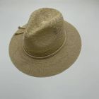 knitted panama hat with cotton trimming