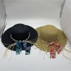 paper straw ladies hat ribbon hat beach hat crocheted hats with bow scarf