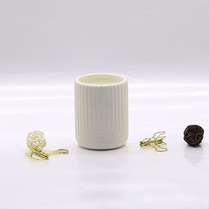 Ceramic Scented Candle With Customer Fragrance label and logo