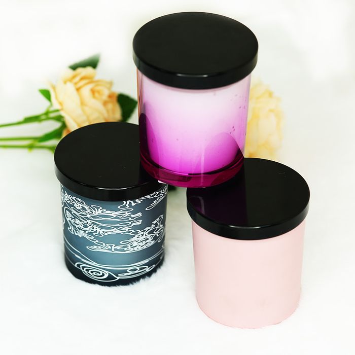 Private Logo Essential Oil Glass Jar Scented Candle  With Lid