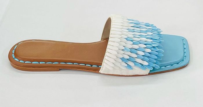 Ladies sandals with bead work