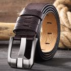 Designer Pin Prong Buckle Genuine Full Grain Leather Belts Jeans Classic Black Heavy Duty Belt Buckle Leather Men's Work Belt