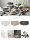 Jarwah Dinnerware Plates Round Bulk Ceramic Plate Porcelain Serving Dishes Catering Black Matte Speckled Cheap Ceramic Plate Dish Pasta Bowl Soy Sauce Dish Coffee Mug Cup