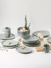 Jarwah 16 18 Pcs Ceramic Plates Sets Dinnerware Irregular Dish Bowl Coffee Mug Matte Black Dotted Ceramic Dinner Set Porcelain