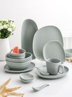 Jarwah 16 18 Pcs Ceramic Plates Sets Dinnerware Irregular Dish Bowl Coffee Mug Matte Black Dotted Ceramic Dinner Set Porcelain