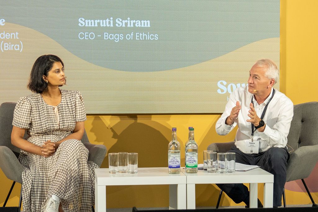 Fireside Chat: Transparency & Traceability  Andrew Goodacre, CEO, British Independent Retailers Association (BIRA) Smruti Sririam, CEO, Bags of Ethics