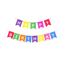 Paper Bunting Colorful Happy Birthday Banner Decoration for Party Supplier