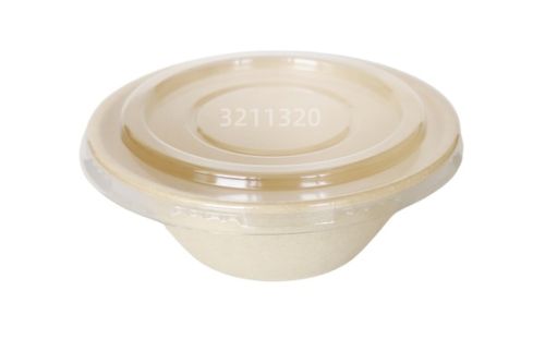 Biodegradable disposable bamboo pulp salad bowl with lid