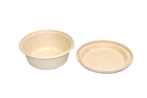 Biodegradable disposable bagasse salad bowl with lid