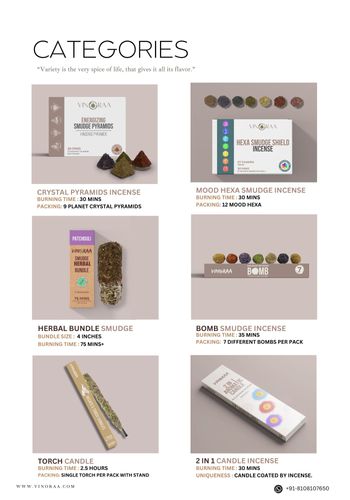 Smudge incense Catalogue as per the categories page 2