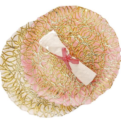 gold glass plate