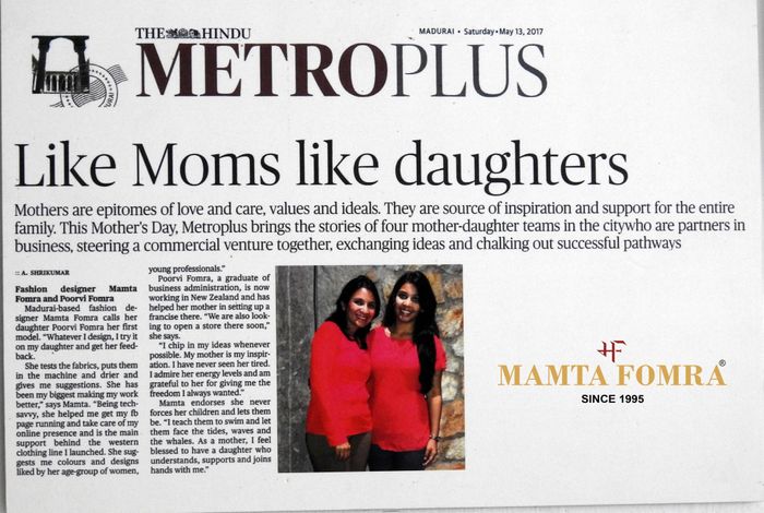 The Hindu Metro Plus - Like Moms like Daughters