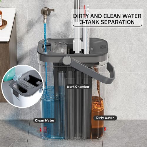 Homettler Mop Separate Clean and Dirty Water, Alway Use Clean Water to Clean