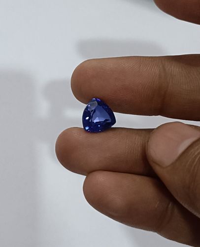 Celestial Brilliance: 5 Ct Lab-Made Trillian Blue Sapphire – Unveil Astrological Harmony in Transparent Splendor!