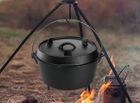 Camping Cookware Cast Iron Dutch Oven Reversible Cast Iron Griddle
