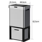 HN-ZK 72L Double Layer Recycle Bin Stainless Steel Sliding Double Opening Cover Kitchen Trash Can