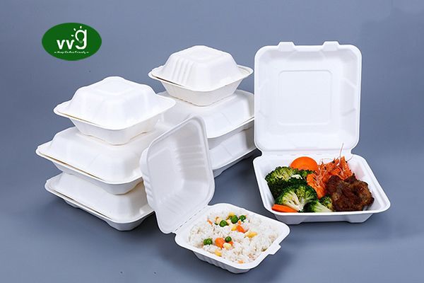 Sugarcane clamshell food container