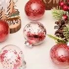 6CM Shatterproof Clear Plastic Christmas Ball Ornaments Decorative Xmas Balls Baubles Set with Stuffed Delicate Decorations