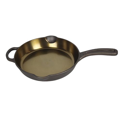 Machined insdie shiny glossy golden pre-seasoned oil skillet