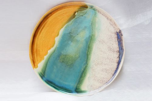 Color Stripe Ceramic Plate