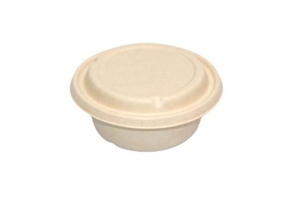 Biodegradable disposable bagasse salad bowl with lid