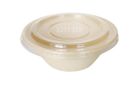 Biodegradable disposable bamboo pulp salad bowl with lid