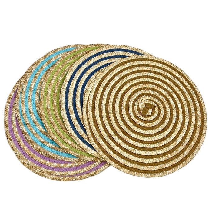 Lilac Paper and Natural Straw Woven Placemat