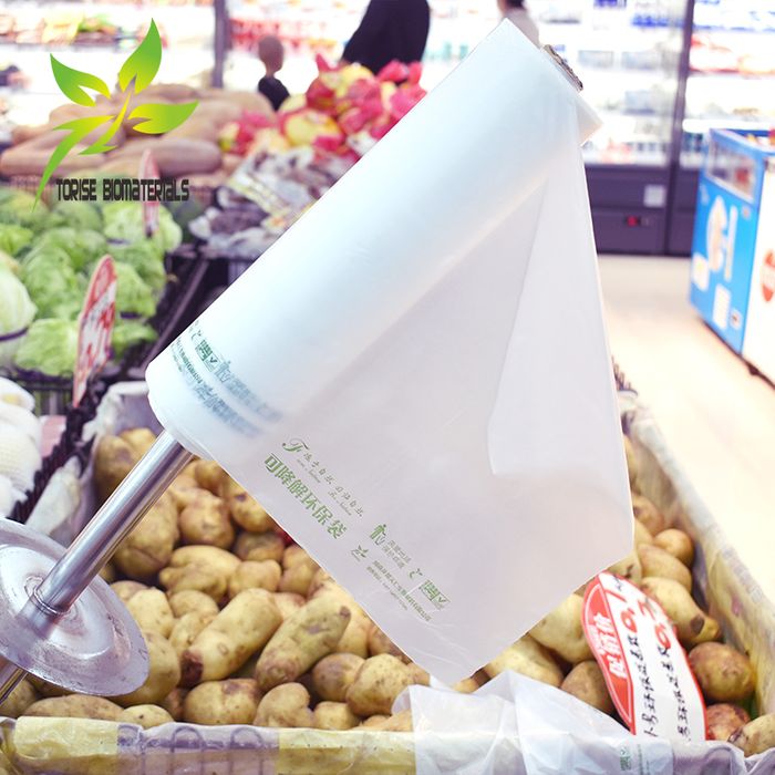 compostable produce bag on roll for fresh foods