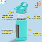 Double wall stainless steel insulated kids water bottle with straw