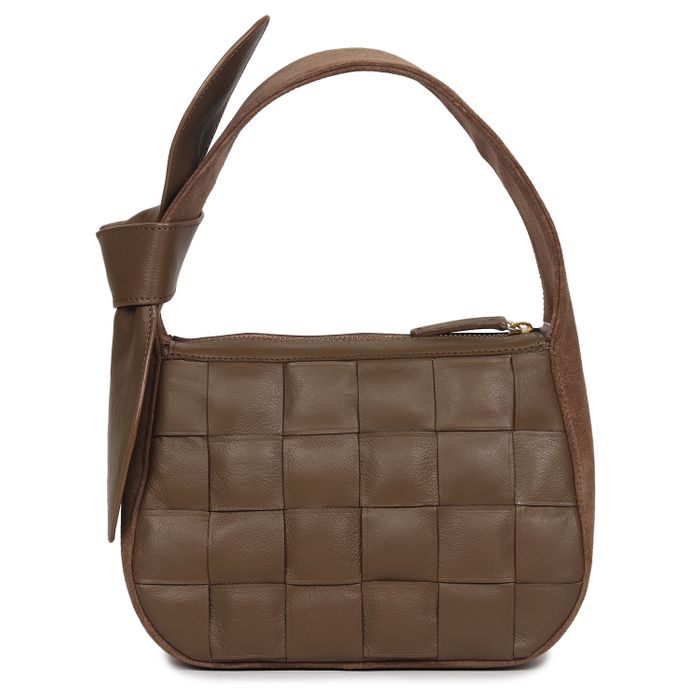 Quilted leather hand bag