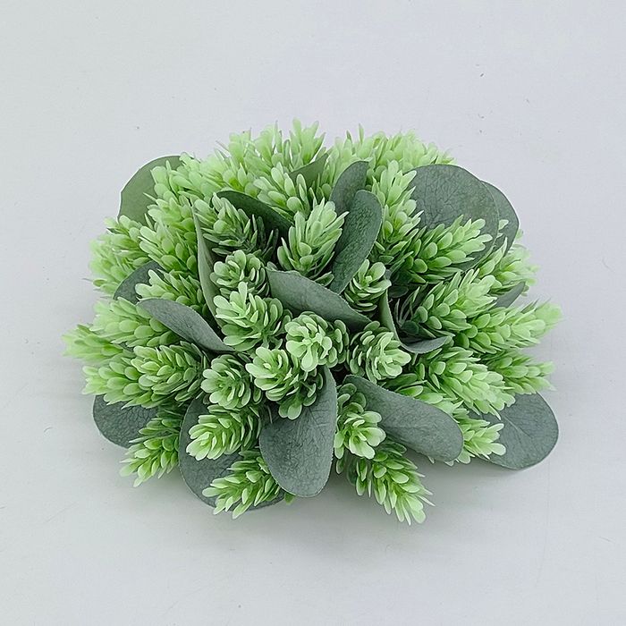 Wholesale green hops half sphere, artificial pineapple grass half sphere , faux plastic greenery half orb, fake floral greenery for trays, baskets, pots decoration, table centerpiece flower