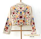 Off white hand embroidery linen jacket