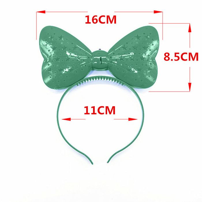 IRELAND NATIONAL SAINT PATRICK PARTY GEEN FLASHING BOW HEADBAND