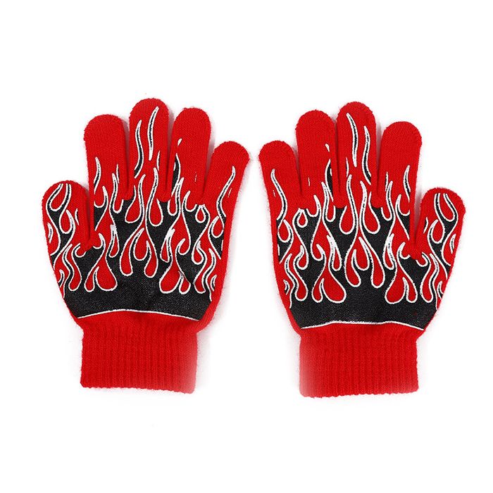 PRINCESS RUBBER DECAL PRINTED KNITTED NOVELTY GLOVES TEXTILE